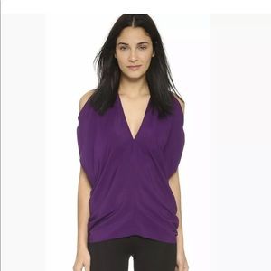 NWT Zero+Maria Cornejo Kou cold shoulder top silk
